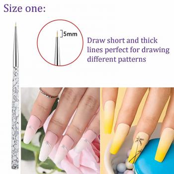Private Label 3pcs Nail Art Brush Drawing Painting Flower Liner Pen Marble Pattern Handle Uv Gel Polish Manicure Tools Set