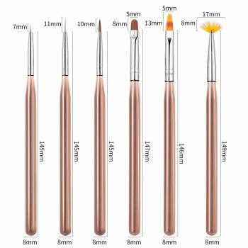 8pcs set Ocean Blue Translucent Uv Gel French Nail Art Brush Diy Drawing Line Nail Pen