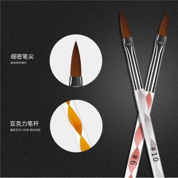5pcs Crystal Nail Brush Spiral Bar Rhinestone Handle Nail Art Liner Drawing Pen Acrylic Nail Brush