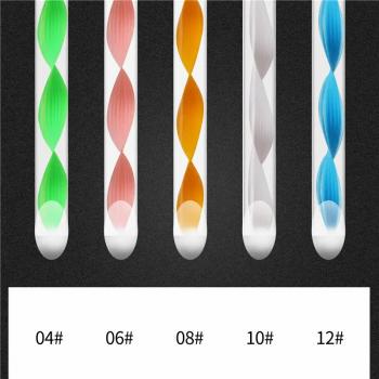 5pcs Crystal Nail Brush Spiral Bar Rhinestone Handle Nail Art Liner Drawing Pen Acrylic Nail Brush
