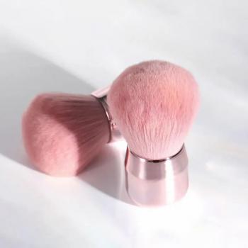 customized LOGO Nail Cleaning Dust Brush gold Silver Premium Synthetic hair pink can be factory wholesale nail brush