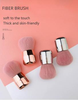 customized LOGO Nail Cleaning Dust Brush gold Silver Premium Synthetic hair pink can be factory wholesale nail brush