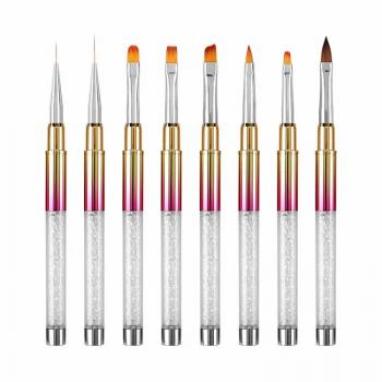 Hot Selling Gradient Uv Rod Pull Wire Brush Phototherapy Crystal Brush 1pcs Multifunctional Brush Nail Art Tool