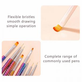 Nail Art Tools Mermaid Fish Shape Painting Drawing Gradient Nail Brush And Dots Pen For Nails Tip For 5pcs/set