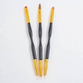 Wholesale 3pcs/set Dual Head Painting Draw Liner Brush Acrylic Uv Gel Polish Liner Pen Nail Art Manicure Brush