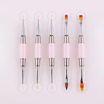 Striping Nail Art Brushes 5pcs Nail Art Brush For Long Liner Nail Pink Brush