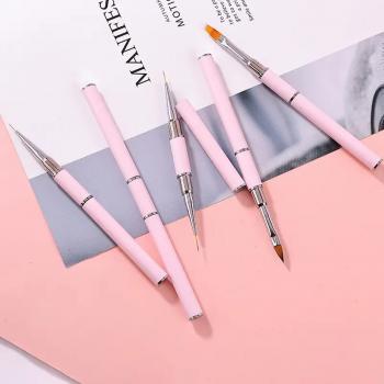 Striping Nail Art Brushes 5pcs Nail Art Brush For Long Liner Nail Pink Brush