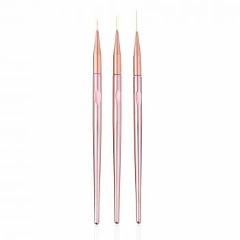 Wholesale 3pcs Per Pack Professional Metal Nail Art Brush Set Liner Pens Nylon Brushes Nail Art Liner