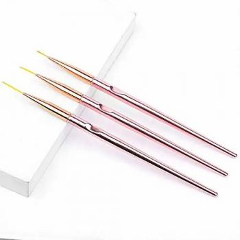 Wholesale 3pcs Per Pack Professional Metal Nail Art Brush Set Liner Pens Nylon Brushes Nail Art Liner