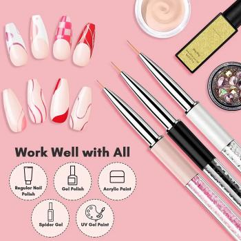 Convenient Durable Beauty Care Nail Liner Art Brush Nylon Nail Brush Set