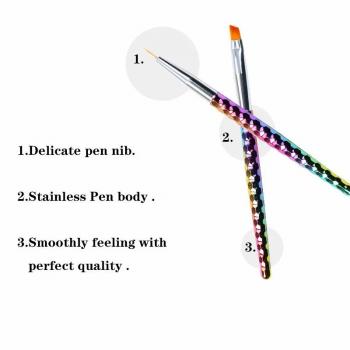 Hot Sale Ombre Acrylic Handle 3d Nail Design Paint Brush Set For Nails Manicure Gradient Nail Art Painting Pens Brushes Kit