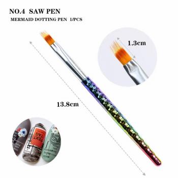 Hot Sale Ombre Acrylic Handle 3d Nail Design Paint Brush Set For Nails Manicure Gradient Nail Art Painting Pens Brushes Kit