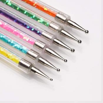 Factory Wholesale 5 Pcs Nail Art Liner Brushes Point Drill Drawing Brush Pen Double Ended Dotting Painting Tools Set