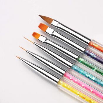 Factory Wholesale 5 Pcs Nail Art Liner Brushes Point Drill Drawing Brush Pen Double Ended Dotting Painting Tools Set
