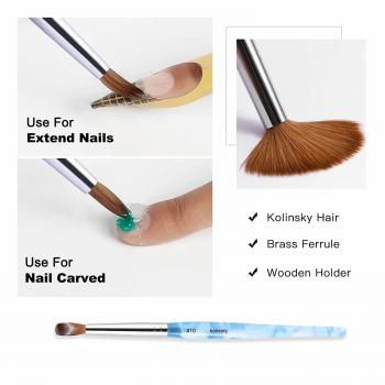 Diy Nails Art Uv Gel Carving Pen Brush Liquid Powder Drawing Nail Kolinsky Pure Sable Acrylic Brush