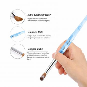 Diy Nails Art Uv Gel Carving Pen Brush Liquid Powder Drawing Nail Kolinsky Pure Sable Acrylic Brush