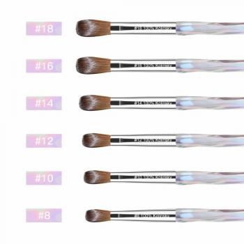 Wholesale Custom Logo 100% Pure Kolinsky Acrylic Nail Brush 2 4 6 8 10 12 14 16 18 Manicure Salon Nail Art Brush