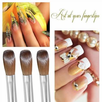 Wholesale Custom Logo 100% Pure Kolinsky Acrylic Nail Brush 2 4 6 8 10 12 14 16 18 Manicure Salon Nail Art Brush