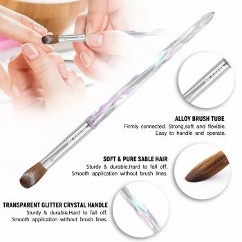 Wholesale Custom Logo 100% Pure Kolinsky Acrylic Nail Brush 2 4 6 8 10 12 14 16 18 Manicure Salon Nail Art Brush