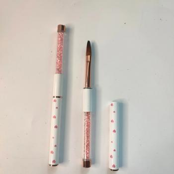 2023 Hot Sale White Metal Handle 100% Sable Kolinsky Acrylic Nail Brush For 16 With Pink Package Box