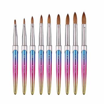 Wholesale 100% Kolinsky Nail Brush Mink Crystal Pen Kolinsky Hair Acrylic Round Nail Art Brush