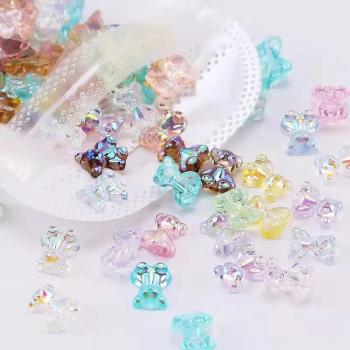 Warm fairy the same nail diamond accessories aurora shaped drill magic color crystal flat nail accessories mixed wholesale