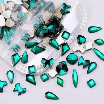 Warm fairy the same nail diamond accessories aurora shaped drill magic color crystal flat nail accessories mixed wholesale