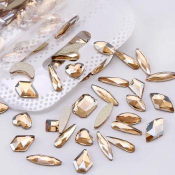 Warm fairy the same nail diamond accessories aurora shaped drill magic color crystal flat nail accessories mixed wholesale