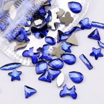 Warm fairy the same nail diamond accessories aurora shaped drill magic color crystal flat nail accessories mixed wholesale