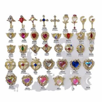 Burst Sailor Moon Nail Art Ornaments Alloy Material Pack Water Ice Moon Love Nail Ornaments Rhine-Diamond Wholesale