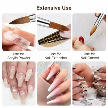 2024 Factory Acrylic Nail Art Tools Plastic Handle Double Head nail tool brushes 5 decorative drill pens