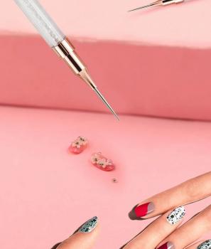 Factory nail dotting pen Direct sales double headed nail crayon and nail dotting pen gold metal handle dotting pen
