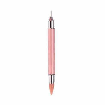 Custom Logo Dual Ended DIY Nail Art Tool Professional Nail Rhinestone Picker Dotting Pen With Extra 2 Wax Head