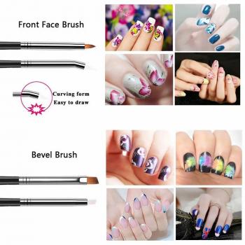 Factory Nail Art Design Tools Private Label 15pcs Nail Art Painting Brushes Set With 5pcs Nail Art Dotting Pens