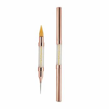 Factory nail dotting pen Direct sales double headed nail crayon and nail dotting pen gold metal handle dotting pen