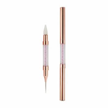 Factory nail dotting pen Direct sales double headed nail crayon and nail dotting pen gold metal handle dotting pen