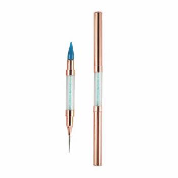 Factory nail dotting pen Direct sales double headed nail crayon and nail dotting pen gold metal handle dotting pen