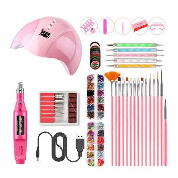 Nail Art Kit Supplies Manicure Set Smart USB Light Sander Brush Ornament set drill guns tables nail tools set equipments file