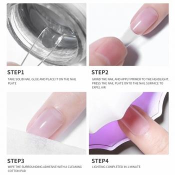 Hot Selling New Desgin 12g Solid Nail Tips Glue Soft Gel for Press On Nails Tips Extension Gel Solid Nail Tip Glue Gel