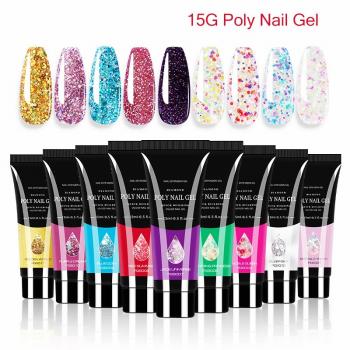New 15ml Nail Polish UV Gel Extension Gel Finger Quick Building Extensions Acrylic Poly Nail Acrylic Extension Solid Builder