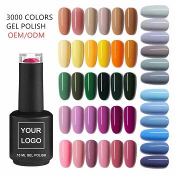 Custom Logo 3000 Colors Soak Off UV LED Resin Poly Art Gel Organic Nail Salon Polish Set