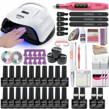 Nail Polish Gel Gel Nail Polish Kit with 36W UV Lamp Private Label Manicure Tools Set Nail Gel