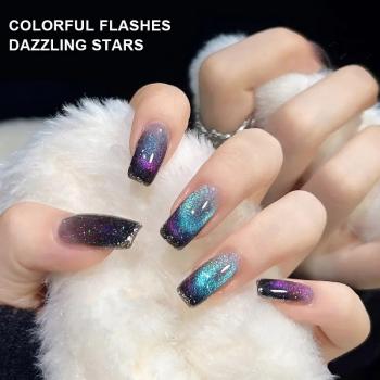 Cat's eye broken diamond manicure nail polish gel effect for personal nail professional nail shop