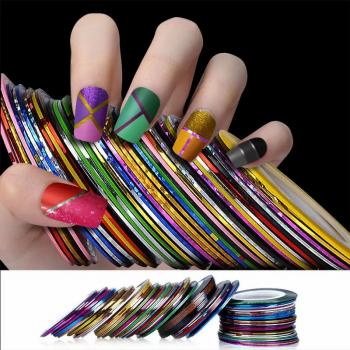 Nail art gold and silver line 30 colors metallic line with adhesive backing nail art jewelry 10 colors 30 colors nail art set