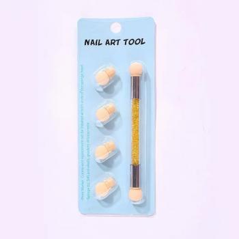 New Nail ombre Sponge Ball Box factory wholesale with 4 replaceable sponge nail ombre pen brush