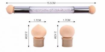 New Nail ombre Sponge Ball Box factory wholesale with 4 replaceable sponge nail ombre pen brush
