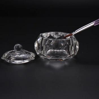 New Nail Supplies Wholesale Multicolor Manicure Crystal Cup Washing Manicure Brush Glass Cup Liquid Dappen Dish Cups with Lid