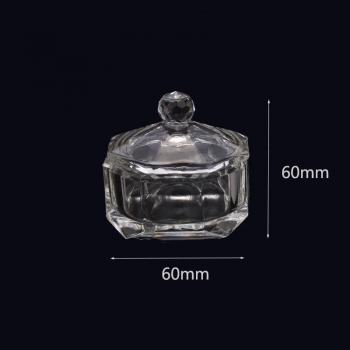 New Nail Supplies Wholesale Multicolor Manicure Crystal Cup Washing Manicure Brush Glass Cup Liquid Dappen Dish Cups with Lid