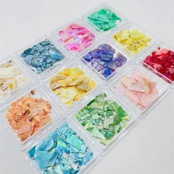 New wIrregular Abalone Chips Natural Glitter Nail Flakes Sea Shell Fragments Nail Art Decoration Charms