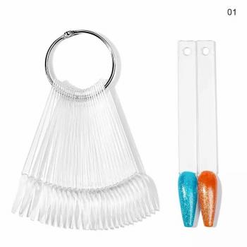 50Pcs False Full Nail Tips Different Color Chart Polish UV Gel Stickers Nail Display Manicure Nail Art Tools Set